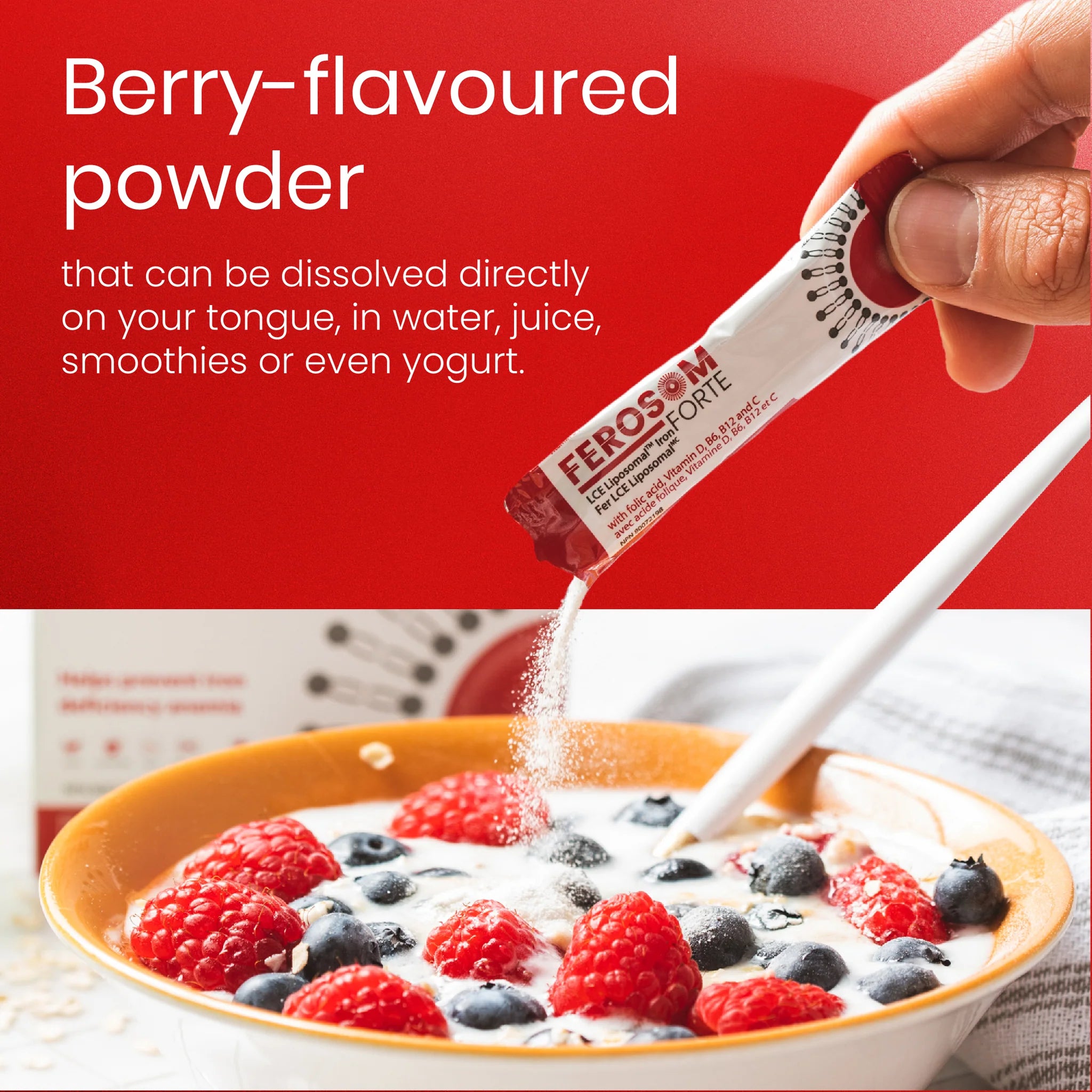 Ferosom Forte - LCE Liposomal Iron Sachets – Berry-flavoured