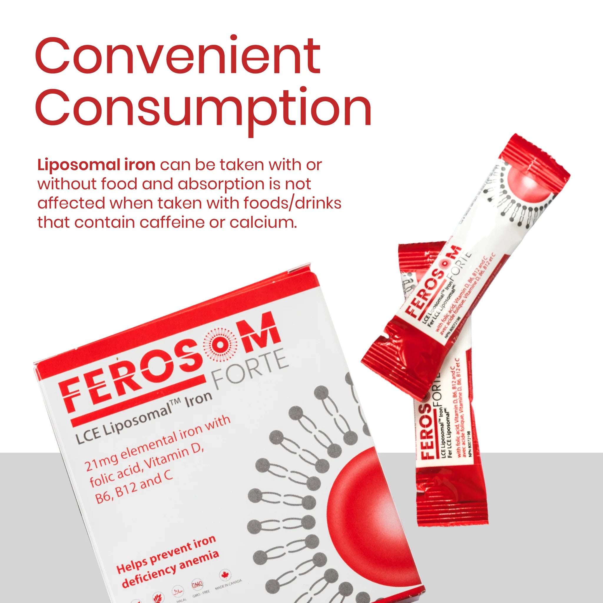 Ferosom Forte - LCE Liposomal Iron Sachets – Berry-flavoured