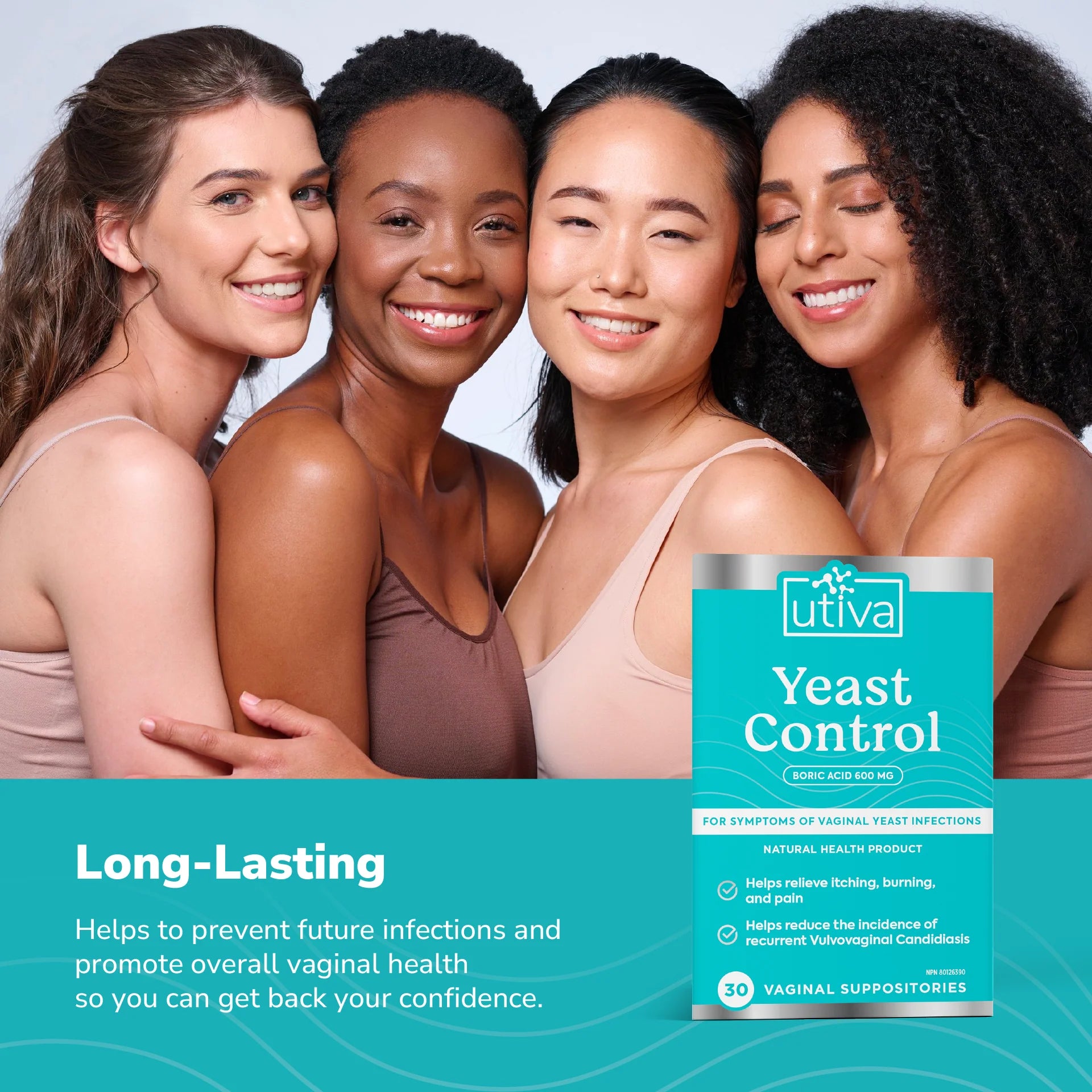 Utiva Yeast Control (Boric Acid Suppositories)